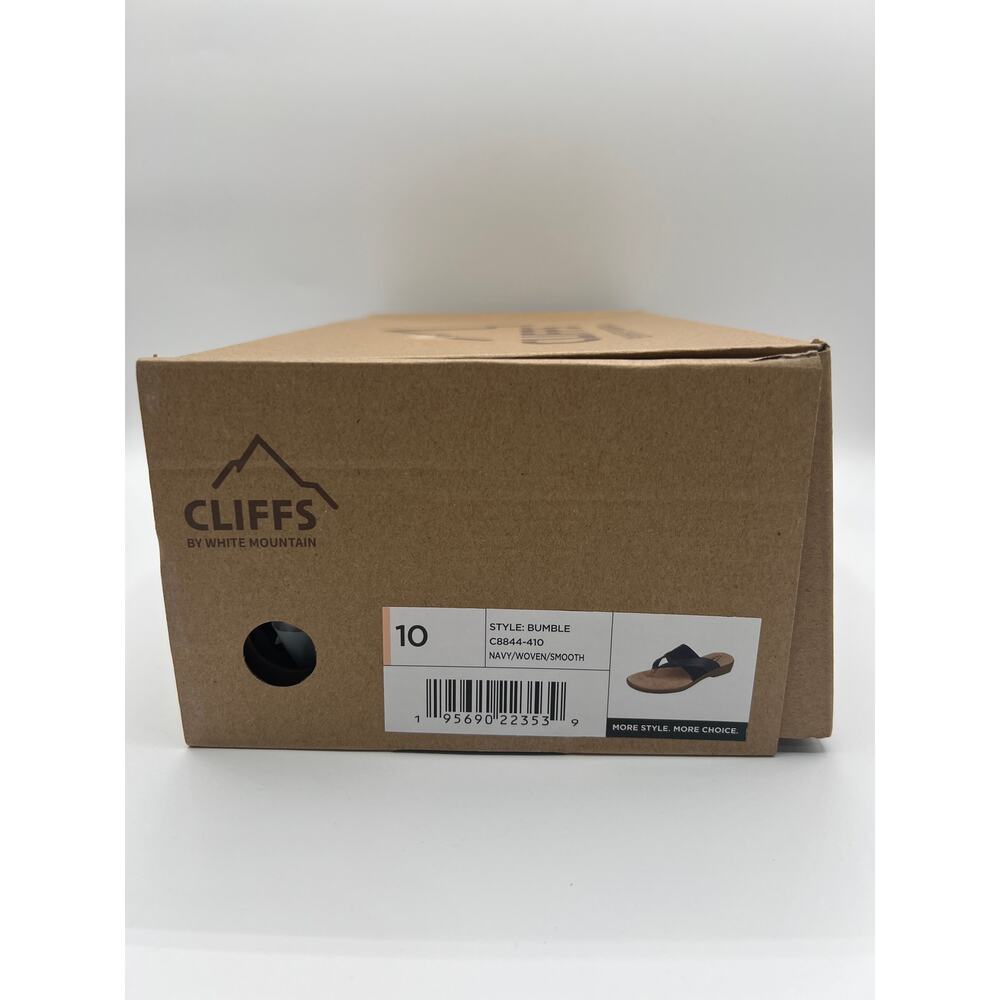 CLIFFS BY WHITE MOUNTAIN WOMENS BUMBLE NAVY WOVEN SMOOTH THONG SANDAL 10M - Picture 7 of 8